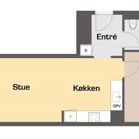 公寓 Cool 1-bed W. Private Terrace 欧登塞